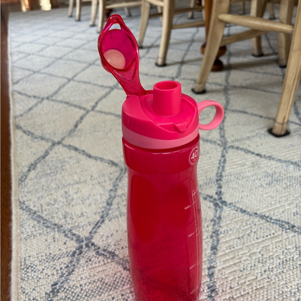 Pink Water Bottle with Flip Lid